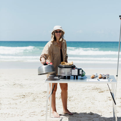River + Sands long sleeve UPF 50+ fishing  adventure shirt in Tan – Australian sun protective apparel designed in Brisbane.